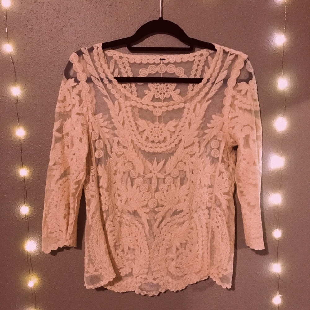 Cream Lace Blouse